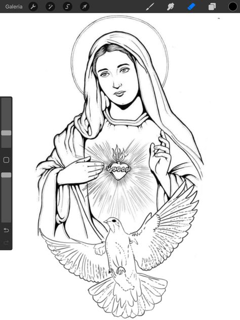 #tattoo #tattoos #inked #tattooart #tattooed #tattooideas #tattoodesign #tattooinspiration #tattoosleeve #tattooflash #inkedgirls #tattooedwomen  #InkLaughs  #TattooFails Mama Mary Drawing, Virgin Mary Tattoo Stencil, Virgin Mary Drawing, Mary Drawing, Maria Tattoo, Outline Pictures, Faith Based Art, Minimalist Tattoo Ideas, Half Sleeve Tattoos Drawings