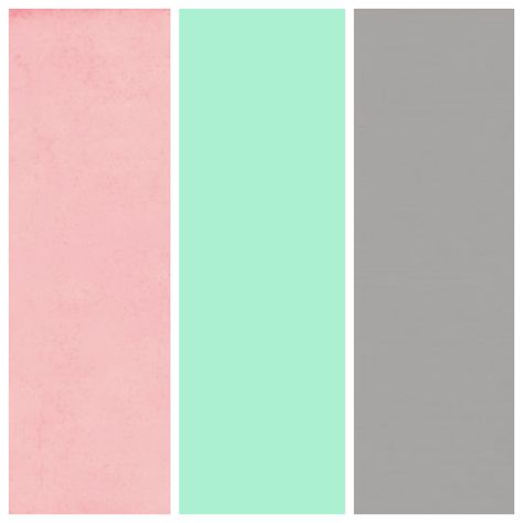 Capsule Wardrobe: light pink, mint, light grey Mint Green Pink And Grey Bedroom, Mint Green Bedroom Color Schemes, Pink Mint Office, Pink And Mint Bedroom, Grey And Mint Bedroom, Mint Green Girls Bedroom, Pink And Mint Girls Room, Mint Green And Pink Bedroom, Mint And Pink Bedroom