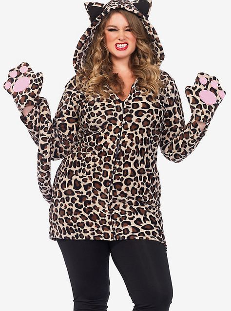 Cozy Leopard Print Costume Plus Size, LEOPARD Leg Avenue Costumes, Leopard Costume, Halloween Costum, Paw Gloves, Plus Size Costume, Plus Size Halloween Costume, Plus Size Outfit Ideas, Plus Size Costumes, Leopard Jacket