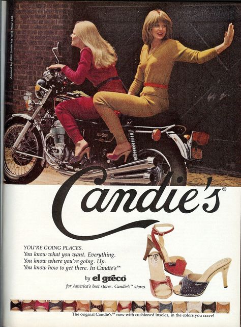 Candie's Shoes (1979). I must have had 10 pair of Candie's. I wore them to school, to work, on dates. Loved them! 70s Memories, Patti Hansen, Shoes Ads, The Libertines, Candies Shoes, Lauren Hutton, Wooden Sandals, Print Advertisement, Seventeen Magazine