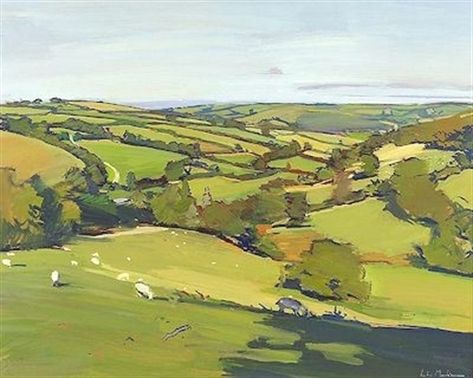 C r e a t i v e W o n d e r: Exquisite English landscapes . . . Luke Martineau . . . London . England English Landscape, Landscape Art Painting, Landscape Artwork, Contemporary Abstract Art, Abstract Art Landscape, Plein Air Paintings, Landscape Artist, Rolling Hills, Contemporary Landscape