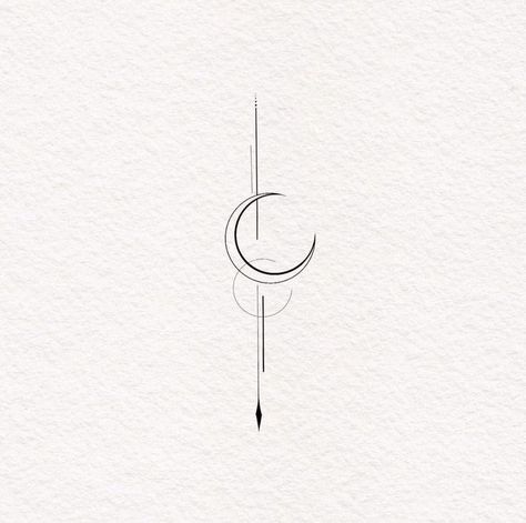 Moon Line Tattoo, Small Planet Tattoo, Planets Tattoo Design, Feminine Moon Tattoo, Moon And Back Tattoo, Planets Tattoo, Tattoo Planet, Geometric Moon, Planet Tattoo