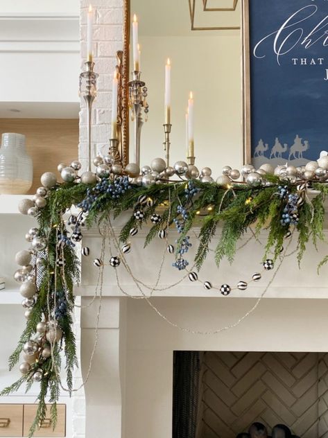 Tried & True Holiday Decor Favorites Holiday Living Room Decor, Holiday Living Room, Live Christmas Trees, Blue Christmas Decor, Holiday Mantel, Room Blue, Lamb Decorations, Christmas Tree Stand, Christmas Mantle