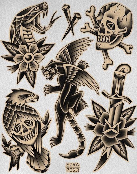 Ezra Tattoo, Black Flash Tattoos, Traditional Tattoo Black And White, Boxing Tattoos, Traditional Tattoo Outline, Traditional Panther Tattoo, Traditional Black Tattoo, Vintage Tattoos, Traditional Tattoo Flash Art