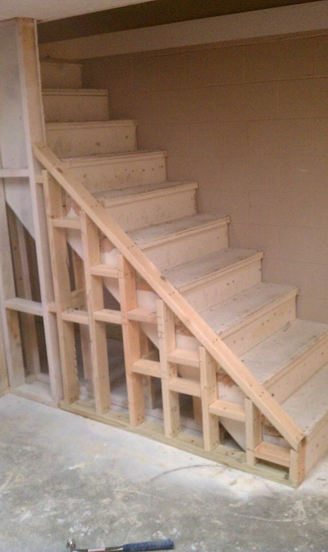 One minor design change we're making in the basement that we hope has a big impact is The Changing of the Stairs.  Sounds official, right?  ... Open Basement Stairs, Basement Stairway, Basement Staircase, Open Basement, Basement Stairs Ideas, Stairs Makeover, Building Stairs, Modern Basement, Basement Inspiration