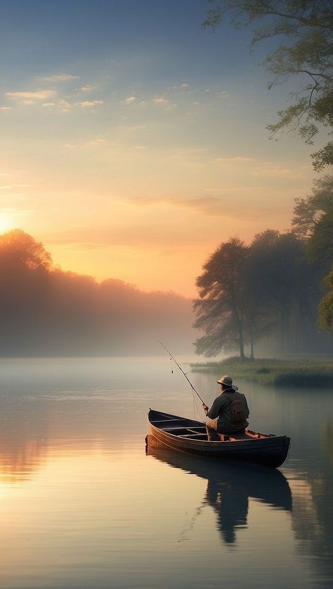 Fishing Landscape, Boat On A Lake, Boat On Water, Boat On Lake, Fly Fishing Photography, Happy Video, Beach Wallpaper Iphone, Night Landscape Photography, Man Fishing