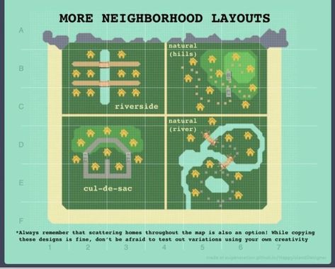 Pin by Carbon Creature on Animal Crossing in 2021 | Animal crossing game, Animal crossing qr, New animal crossing Acnh Neighborhoods, Acnh Decoration Ideas, Neighborhood Layout, Acnh Maps, Acnh Layout, Codes Acnh, Map Layout, Animal Crossing Guide, Acnh Island Ideas