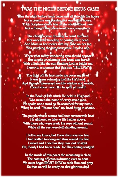 Christian Night Before Christmas, Twas The Night Before Jesus Came Poem, Twas The Night Before Jesus Came, Christmas Prayers, Christian Poems, Christmas Thoughts, Christmas Card Sayings, Christmas Bible Verses, Christmas Prayer