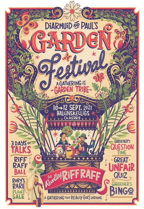 Garden Festival on Behance Steve Simpson, Music Festival Poster, Garden Festival, Festival Poster, Festival Posters, Gig Posters, Event Poster, Arts And Crafts Movement, New Poster