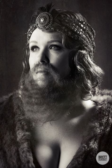 Bearded Woman Circus, Bearded Woman, Circus Themed Costumes, The Bearded Lady, Haunted Circus, Vintage Beard, Beard Costume, Diy Beard, Halloween Circus