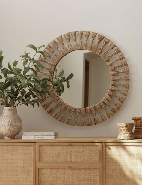 Mirror Wall Design, Boho Mirror, Macrame Mirror, Design For Living Room, Mirror Design Wall, Oval Wall Mirror, Diy Mirror, Round Wall Mirror, Framed Mirror Wall