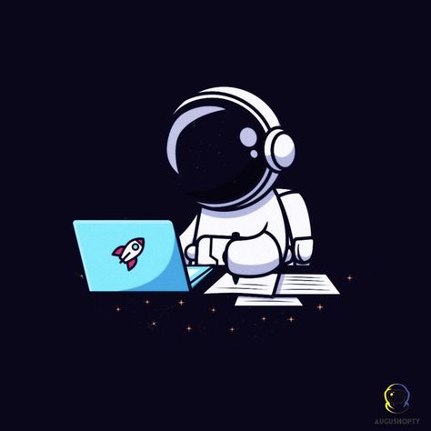 El Pequeño Astronauta Estudiando En Su Laptop, Aprender . . Digital Drawing Designed By Catalyststuff Rocket Art, Astronaut Illustration, Cartoon Art Drawing, Funny Images With Quotes, Deadpool Wallpaper, Space Drawings, Astronaut Wallpaper, Astronaut Art, Space Artwork