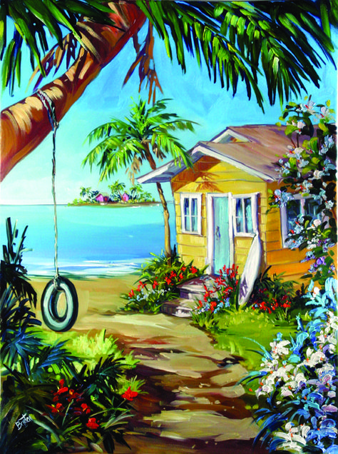 Caribbean Country Club » Steve Barton, Limited Edtions » Marcus Ashley Fine Art Gallery Lake Tahoe Caribbean Art, Hawaiian Art, Yellow House, Island Art, Tropical Art, Surf Art, Beach Painting, Fine Art Gallery, Beach Art