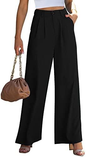 High Waisted Pants Work, Wide Leg Trousers Outfit, Paperbag Hose, Pants Elegant, Womens Palazzo Pants, Yoga Dress, Loose Fitting Pants, High Waisted Dress Pants, Slacks For Women