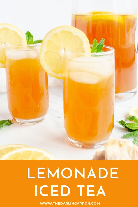 Ice Tea Lemonade Recipe, Half And Half Tea And Lemonade, Lemon Ice Tea Recipe, Iced Tea Lemonade Recipe, Lemonade Tea Recipe, Lemonade Iced Tea, Iced Tea Recipes Homemade, Cold Brew Iced Tea, Homemade Iced Tea