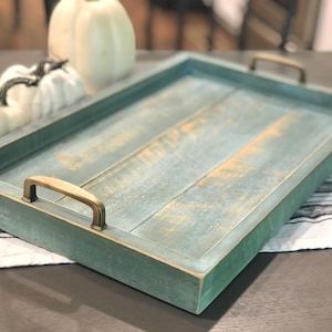 Noodle Boards, Wood Trays, Rustic Tray, Wooden Trays, Decoupage Tray, Decoupage Diy, Diy Wooden Projects, Ottoman Tray, Antique Brass Metal