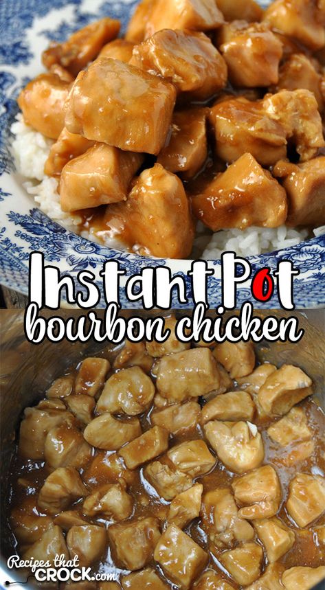 This Instant Pot Bourbon Chicken recipe is a really easy meal that is always a crowd pleaser! The chicken is tender, juicy and flavorful! Yum! Instant Pot Bourbon Chicken, Bourbon Chicken Recipe, Chicken Tenderloin Recipes, Bourbon Chicken, Instant Pot Recipes Chicken, Chicken Bites, Instant Pot Dinner Recipes, Easy Instant Pot Recipes, Easy Family Dinners