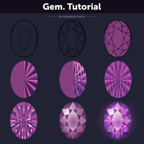 Gem Tutorial, Basic Painting, Color Palette Challenge, Gem Art, Body Base Drawing, Digital Art Beginner, Art Apps, Gems Art, Sketches Tutorial