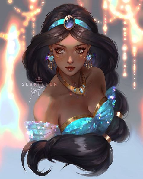 Jasmine fan art 💖 Painted this using Procreate on iPad on the first half of the process then continued on Photoshop. I mixed the live… Princesa Disney, Art Disney, Creative Personality, Disney Aladdin, Princess Jasmine, Princess Art, Cross Paintings, Dream Girl, Cool Paintings