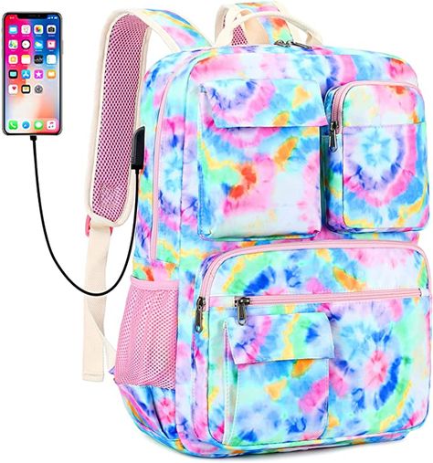 Middle School Backpack, Tie Dye Backpack, Blue Luggage, Laptop Backpack Mens, School Bag Essentials, Backpack Vintage, Laptop Backpack Women, Backpack For Teens, College Backpack