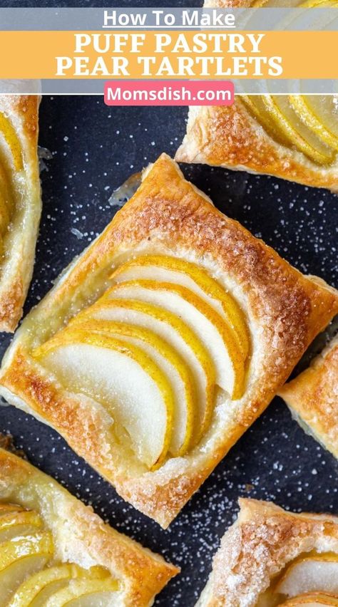 These crazy easy puff pastry pear tartlets are only made with pears, puff pastry dough, egg wash, and sugar. So good, they’ll rival your favorite bakery. Banana Parfait, Wheat Banana Bread Recipe, Apple Tarts, Apple Tart Recipe, Parfait Recipe, Apple Puff Pastry, Puff Pastry Desserts, Puff Pastry Tart, Easy Puff Pastry