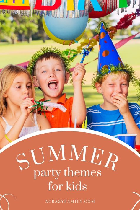 Summer Party Themes for Kids Backyard Movie Night Party, Kids Boat, Gumball Party, Woodland Party Theme, Backyard Movie Nights, Bubble Party, Summer Party Themes, Adult Party Themes, Movie Night Party