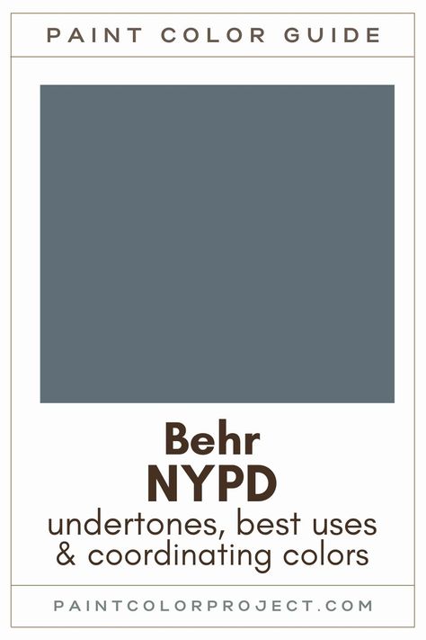 Behr Navy Gray Paint, Charcoal Blue Behr Paint, Nypd Paint Color, Behr Nypd Blue, Behr Dark Blue Gray Paint Colors, Calligraphy Behr Paint, Navy Behr Paint Colors, Behr Nypd Paint, Navy Blue Behr Paint Colors