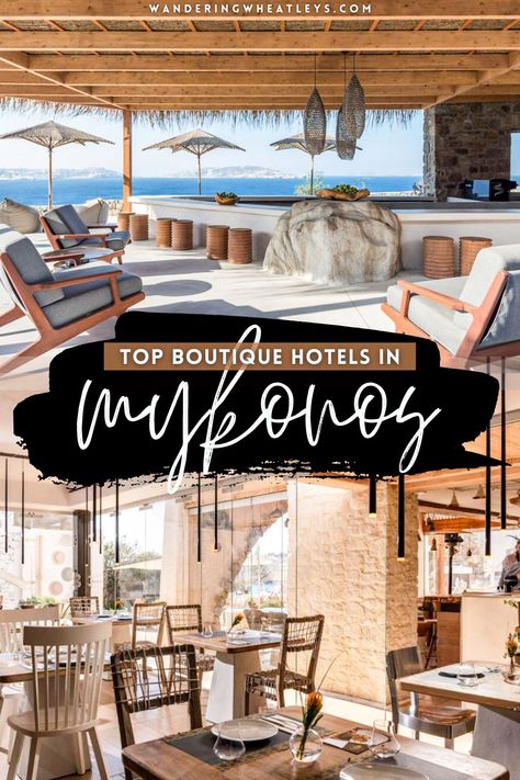 12 Cool Boutique Hotels in Mykonos, Greece – Wandering Wheatleys Mykonos Greece Hotels, Luxury Greece, Mykonos Travel, Hotels In Greece, Greek Islands Vacation, Greece Travel Tips, Greece Mykonos, Mykonos Hotels, Greece Hotels