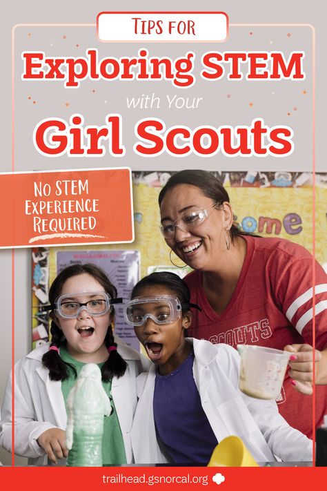 Do you want to encourage your Girl Scouts to exploreScience, Technology, Engineering, and Math (STEM), but feel intimidated because you are not an expert? Here are 5 easy tips to help you feel more confident in your own ability asyou lead your girls in STEM activities and discussions Brownie Stem Career Exploration Badge, Girl Scout Stem Activities, Stem Engineering Activities, Chemistry Activities, Girl Scouts Brownies, Brownie Girl, Stem Careers, Girl Scout Badges, Engineering Activities