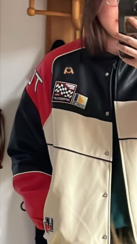 #h&m #racing #racingcar #red @hm Racing Jacket Outfit, Fashion Vocabulary, Racing Jacket, Jacket Outfit, Pose Ideas, Jacket Outfits, Vocabulary, H&m, Red