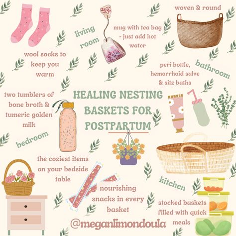 Nesting Baskets for Postpartum Postpartum Basket, Postpartum Gift Basket, Servants Heart, Doula Care, Pregnancy Help, Healthy Pregnancy Tips, Postpartum Health, Nesting Baskets, Postpartum Doula