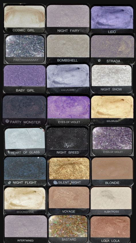 Nars Eyeshadow Palette 2000s, Eye Shadow Looks Purple, Eyeshadow Palette Names, Y2k Eyeshadow Palette, Green Eyes Purple Eyeshadow, Eyeshadow Pallets Aesthetic, Eyeshadow Palette Aesthetic, Aesthetic Eyeshadow Palette, Eyeshadow Names