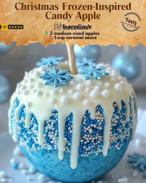 Decorative Candy Apples, Frozen Themed Chocolate Strawberries, Christmas Candy Apples Ideas, Candy Apples Ideas, Christmas Candy Apples, Candied Apples Slices, Colored Candy Apples, Christmas Apples, Blue Candy Apples