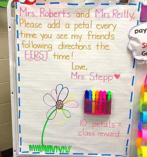 add a petal! Teaching Classroom Management, Guest Teacher, Substitute Teaching, Classroom Procedures, Classroom Behavior Management, Organization And Management, 2nd Grade Classroom, School Management, Substitute Teacher