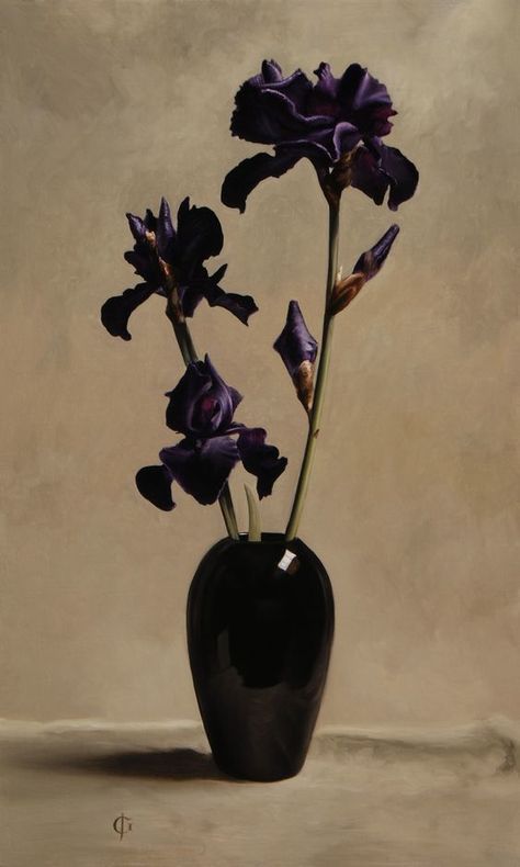 Black Iris Aesthetic, Blue Ink Tattoos, James Webb, Digital Museum, Diy Watercolor Painting, Black Iris, Black Vase, Flower Therapy, Calla Lilies