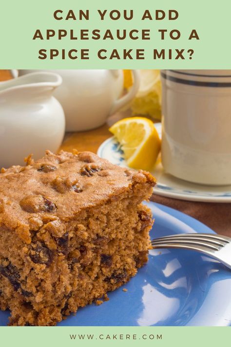 When you're ready to bake a sweet spice cake, sometimes you can use applesauce to a spice cake mix. Check details in article. Applesauce Cake Mix Recipe, Spice Cake Mix Recipes, Applesauce Spice Cake, Applesauce Bread, Recipes Using Cake Mix, Spice Cake Recipes, Apple Sauce Recipes, Applesauce Cake, Spice Cake Mix