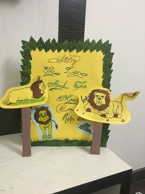 Lion And The Mouse Story, Story Puppets, Lion And The Mouse, Drawing Skills, School Projects, Projects For Kids, Puppets, Novelty Lamp, Lion