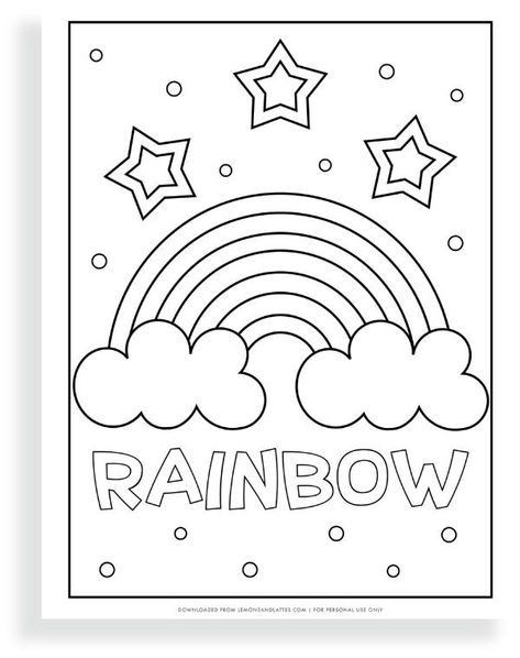 Cute Pictures For Coloring, Printable Rainbow Coloring Pages, Rainbow For Coloring, Free Rainbow Coloring Pages, How To Draw A Rainbow, Rainbow Worksheet Preschool, Rainbow Template Free Printable, Cute Simple Coloring Pages, Rainbow Pictures For Kids