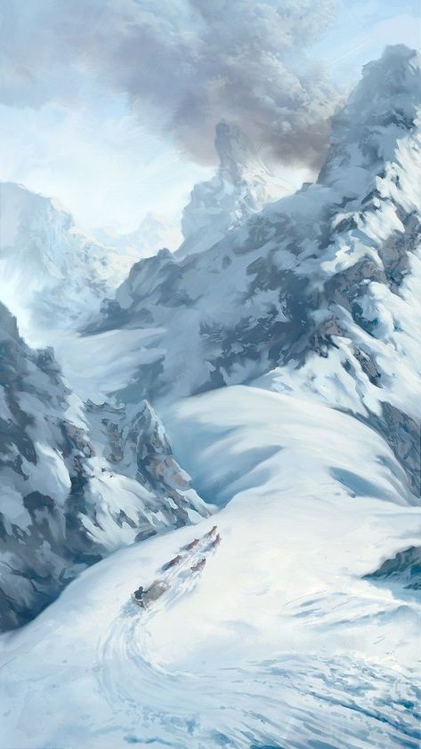 Snow Landscape, Mountain Illustration, Rpg Map, Snowy Landscape, Landscape Concept, 다크 판타지, Fantasy Setting, Fantasy Places, Fantasy Map