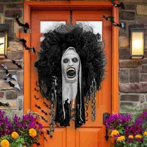 Halloween Unique, Garland Halloween, Material Wreaths, Door Number, Unique Home Accessories, Wall Mask, Door Numbers, Halloween Skull, Horror Movie