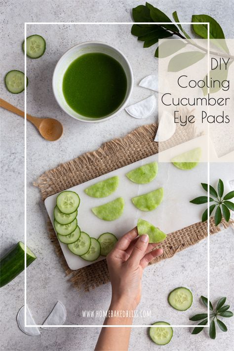 Cucumber Skin Care Diy, Diy Under Eye Pads, Cucumber Eye Pads Diy, Diy Eye Pads, Diy Eye Patches Skin Care, Diy Eye Patch, Cucumber Eye Mask, Cucumber Eye Pads, Diy Eye Mask