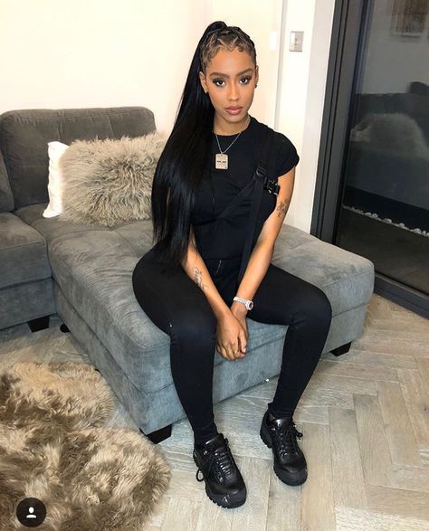 Raven Tracy, Tumblr Outfits, Legging Outfits, Chill Outfits, Looks Street Style, Looks Black, Black Girls Hairstyles, Baddie Outfits, Ponytail Hairstyles