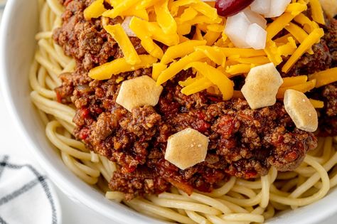 Skyline Chili Copycat (Cincinnati Chili)- Savory Experiments Copycat Skyline Chili Recipe, Cincinatti Chili, Skyline Chili Recipe, Cincinnati Chili Recipe, Cincinnati Style Chili, Steak Chili, Skyline Chili, Cincinnati Chili, Chili Cheese Dips