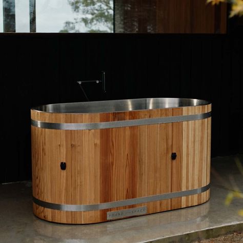 Our new generation ice bath is a stainless steel tub wrapped in Japanese Cedar timber and an inbuilt refrigeration unit that chills water to 3°C. Enquire online. Indoor Cold Plunge Pool, Ice Bath Aesthetic, Magnesium Pool, Cold Plunge Tub, Ice Bath Tub, Japanese Cedar, Hot Tub Room, Recovery Room, Recovery Center