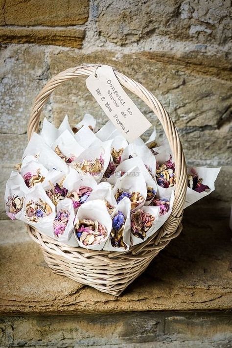 The Most Unique & Fun Ways to Add Confetti Petal Cones To Your Wedding | WeddingBazaar English Country Garden Wedding, Country Garden Wedding, Funny Vine, English Country Weddings, Fairy Lights Wedding, Church Wedding Flowers, Confetti Cones, Colorful Wedding Flowers, English Country Garden