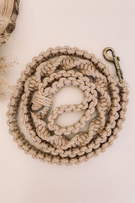 Macrame Dog Leash, Chunky Dog, Ivy Style, Lilac Grey, Macrame Patterns Tutorials, Boho Macrame, Dog Lead, Macrame Ideas, Animal Projects