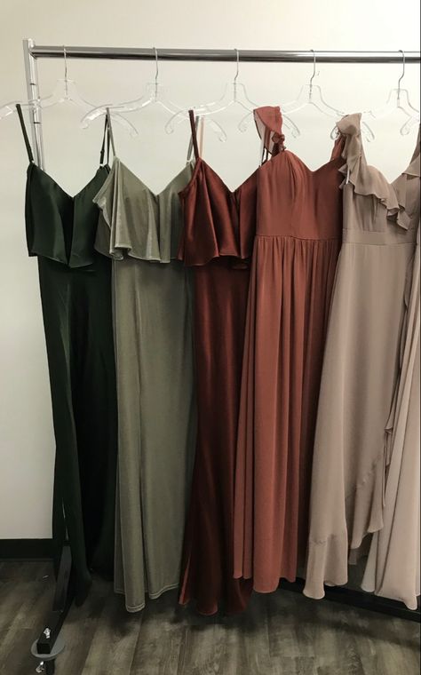 Burnt Orange And Dark Green Bridesmaid Dresses, Sage Green And Rust Wedding Bridesmaid Dress, Cinnamon And Green Wedding, Autumn Wedding Green Bridesmaid Dresses, Moss Bridesmaid Dresses Fall, Rust And Greenery Bridesmaid Dresses, Sage And Terracotta Bridesmaid Dresses, Sage Green And Burgundy Bridesmaid Dresses, Teracotta And Sage Bridesmaid Dresses