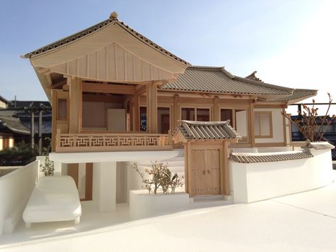 Korea Architecture Traditional, Korean Architecture Traditional, Koshino House, Hanok House, Korean Architecture, Korean House, Asian House, Japan Temple, Concept Models Architecture