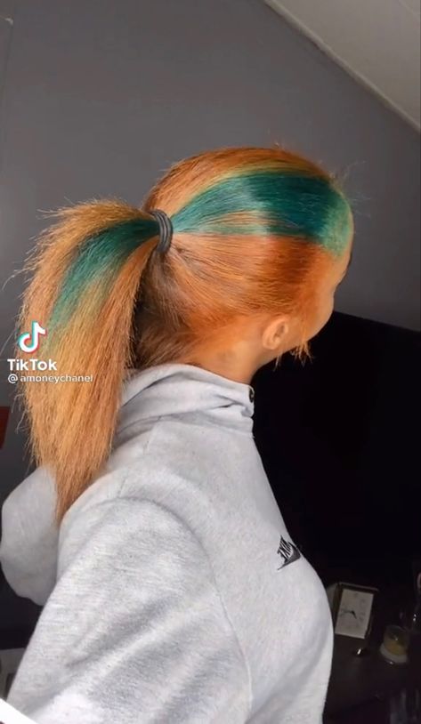 Stunk Strip Hairstyles, Skunk Streak Hair, Color For Black Hair, Skunk Strip, Blue Natural Hair, Adore Hair Dye, Hair Stripes, Skunk Stripe, Dyed Curly Hair