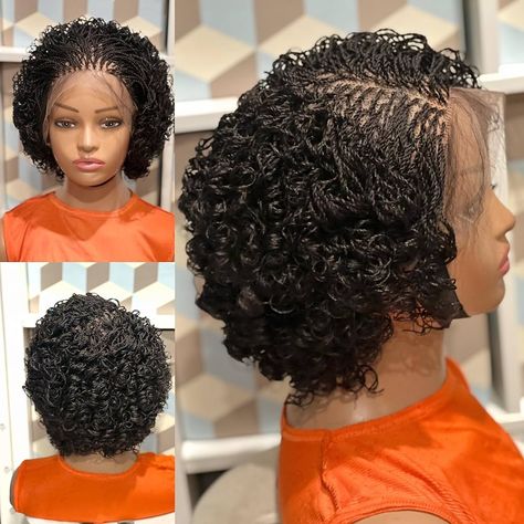 Amazon.com : Braided micro twist wig. Made on a full lace wig.wigs for black women. Just as pictured. : Beauty & Personal Care Beaded Wig, African Women Hairstyles, Curly Tips, Gray Wig, Micro Braids Hairstyles, Scene Bangs, Cornrows Braids For Black Women, Cabello Afro Natural, Micro Twists